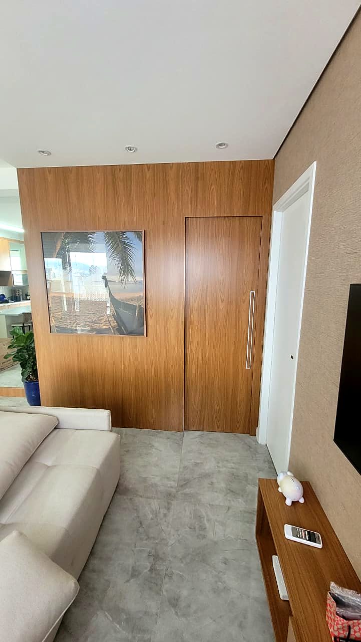 Living com painel de madeira, Acqua Park, Barueri